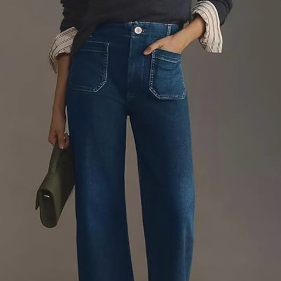 Classic Blue Wide-Leg Women Jeans - Picture 3 of 4